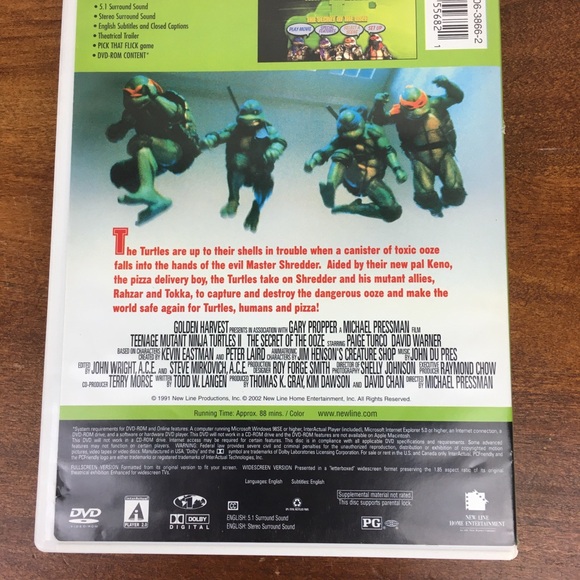 Teenage Mutant Ninja Turtle Movie Number 2 Secret Of The OOZE - Picture 2 of 4